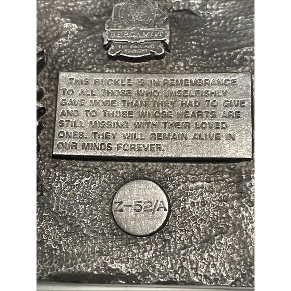 Vintage Belt Buckle Bergamot Brass Works US Military POW MIA - Made in the USA - Picture 4 of 5